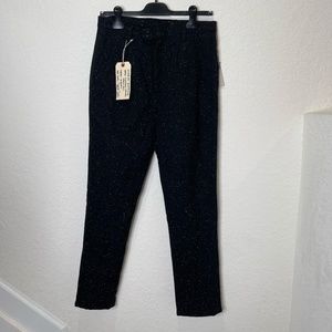 CAMO Biella-Italy Camo Paris Trousers Black Dotted Size Small Subalpino Fabric